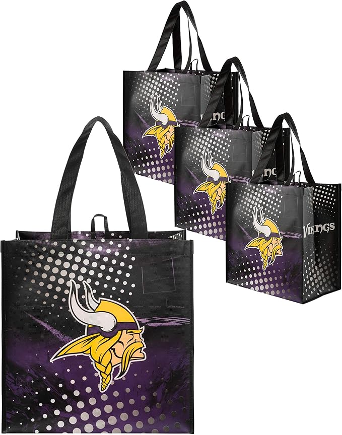 New FOCO Minnesota Vikings Reusable Shopping Bags 4 - Pack - Kidsy