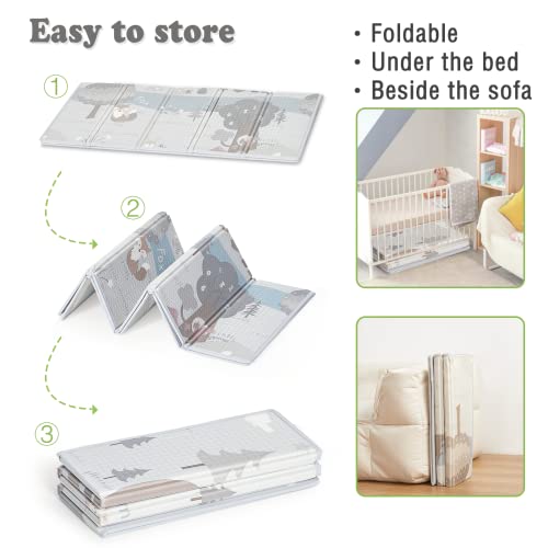 New Fodoss 47x47 Foldable Waterproof Baby Play Mat (Gray) - Kidsy