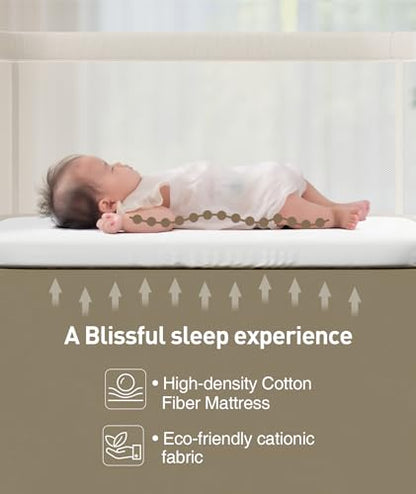 New Fodoss Adjustable Mesh Bedside Bassinet (Beige) - Kidsy