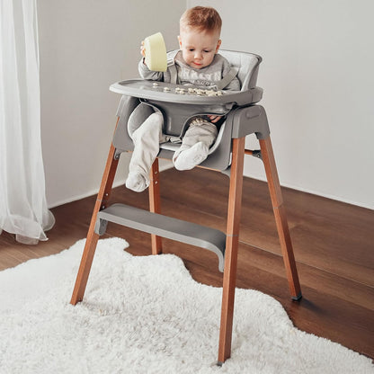 New Fodoss Convertible Baby High Chair with Detachable Tray (Grey) - Kidsy