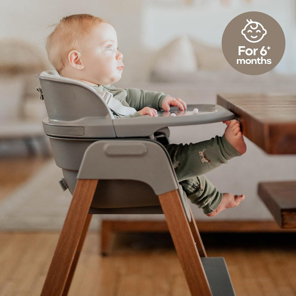New Fodoss Convertible Baby High Chair with Detachable Tray (Grey) - Kidsy