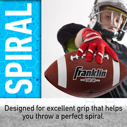 New Franklin Sports Grip - Rite 100 Junior Football (Brown/White) - Kidsy