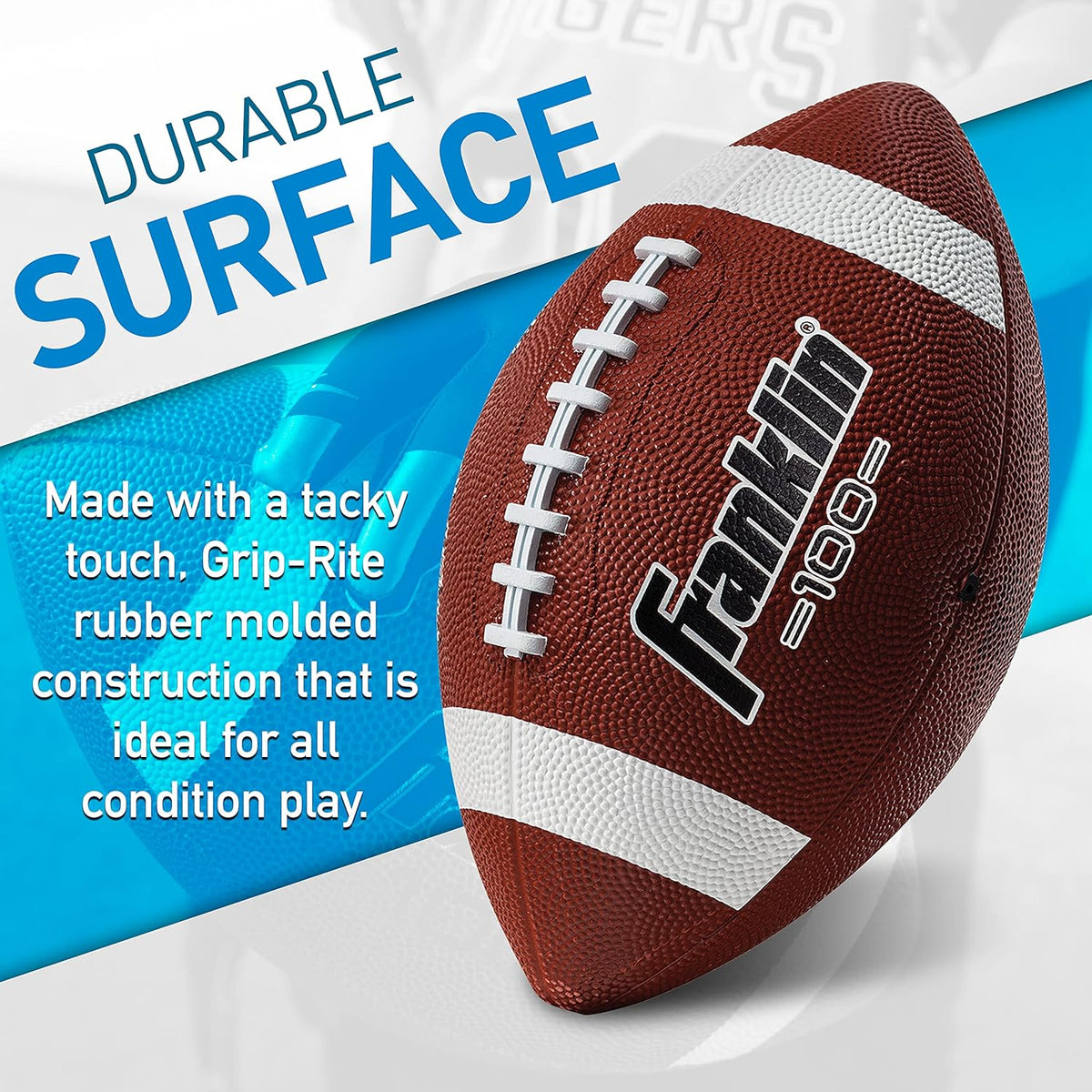 New Franklin Sports Grip - Rite 100 Junior Football (Brown/White) - Kidsy