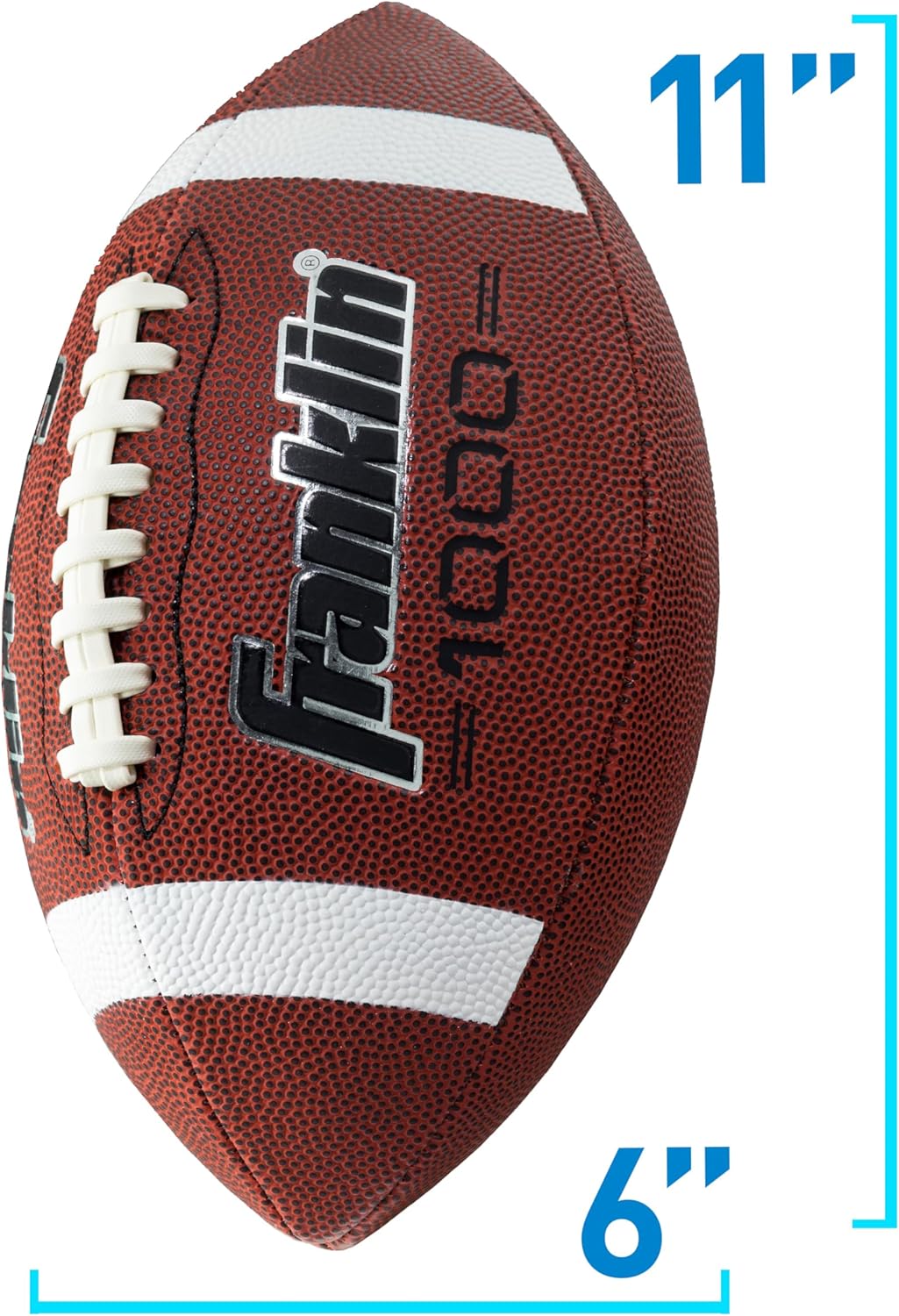 New Franklin Sports Junior Grip - Rite PVC Football with Tee (Brown/White) - Kidsy