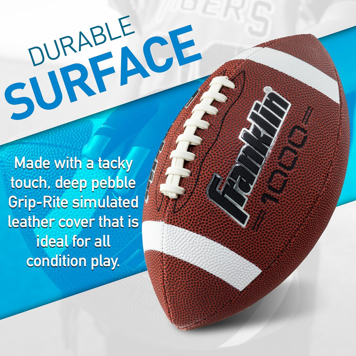 New Franklin Sports Junior Grip - Rite PVC Football with Tee (Brown/White) - Kidsy