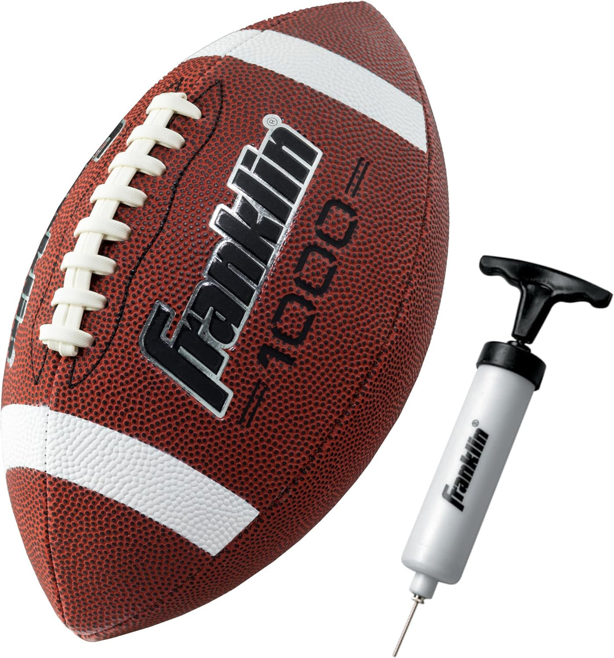 New Franklin Sports Junior Grip - Rite PVC Football with Tee (Brown/White) - Kidsy