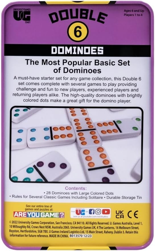 New Front Porch Classics Double 6 Travel Tin Domino Set - Kidsy