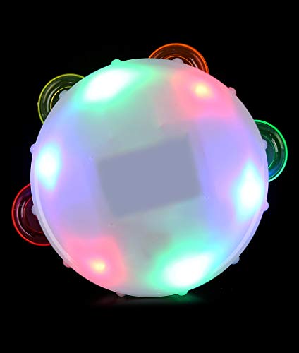 New Fun Central LED Light Up Tambourine Flashing Round Musical Instrument Toy - Kidsy