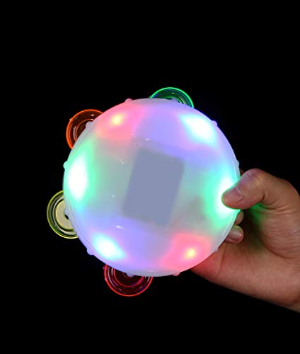 New Fun Central LED Light Up Tambourine Flashing Round Musical Instrument Toy - Kidsy