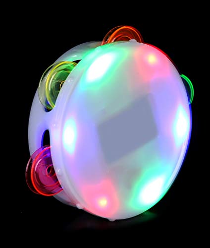 New Fun Central LED Light Up Tambourine Flashing Round Musical Instrument Toy - Kidsy