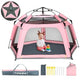 New Funsland Baby Playpen – Pop - Up Tent with Canopy & Travel Bag (Pink) - Kidsy