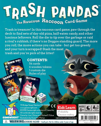 New Gamewright Trash Pandas Push - Your - Luck Card Game - Kidsy