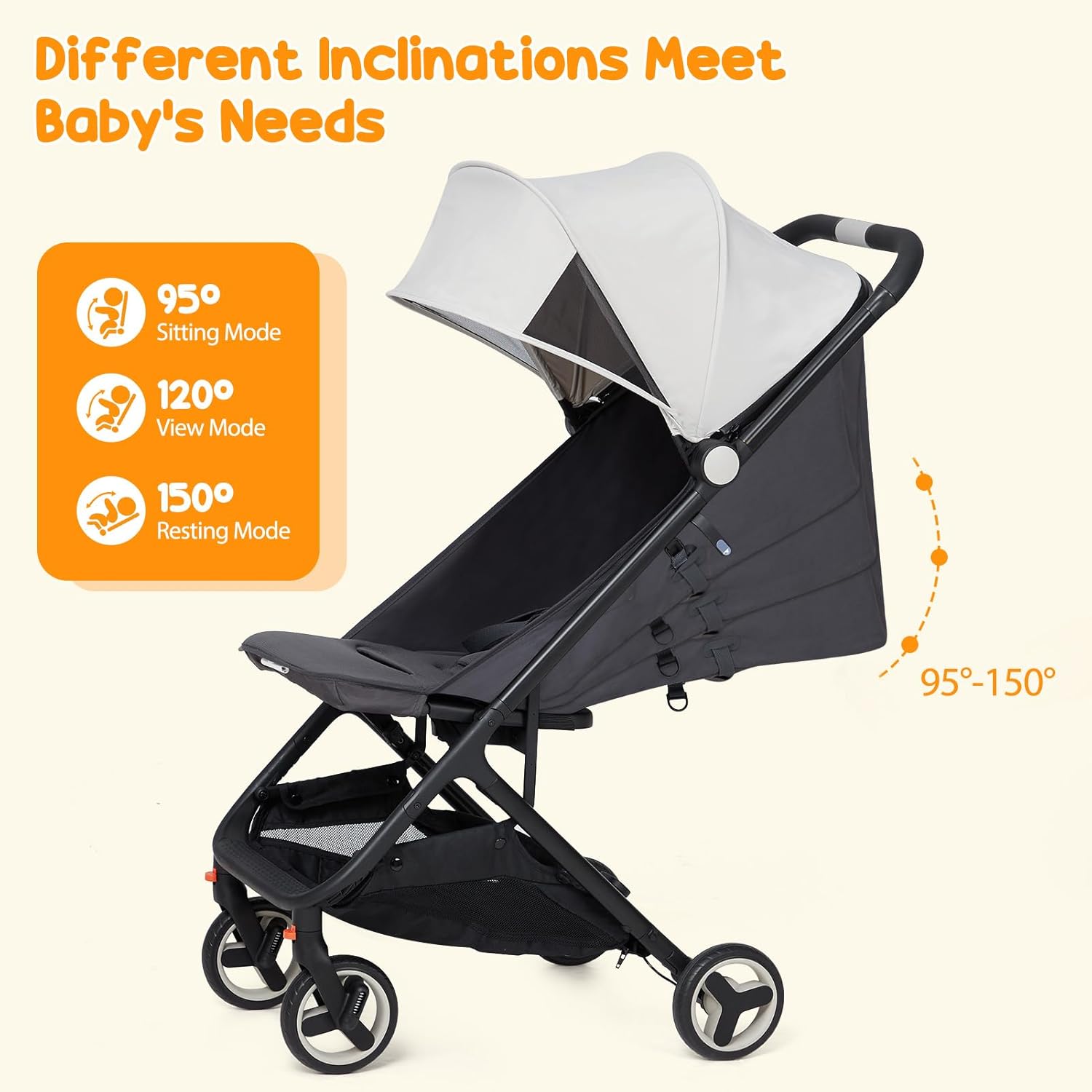 New GAOMON Lightweight Stroller (Gray) - Kidsy