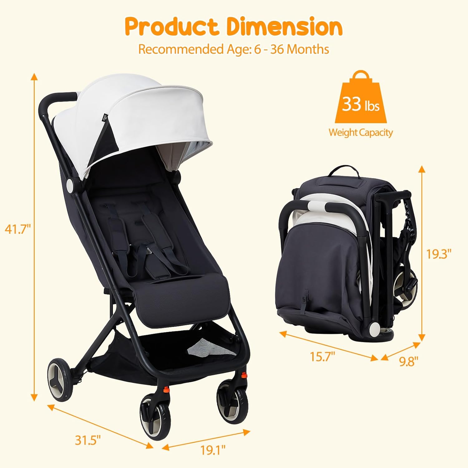 New GAOMON Lightweight Stroller (Gray) - Kidsy