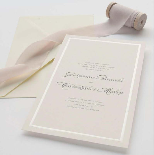 New Gartner Studios Invitation Kit, Pearl Foil Border (Ivory) - Kidsy