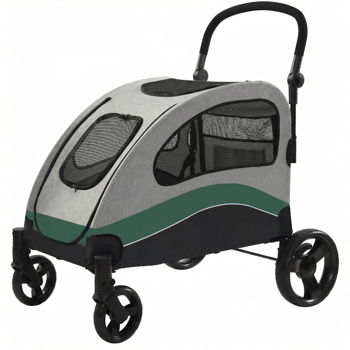 New Garvee Extra Large Dog Stroller Foldable Steel Frame (Green) - Kidsy