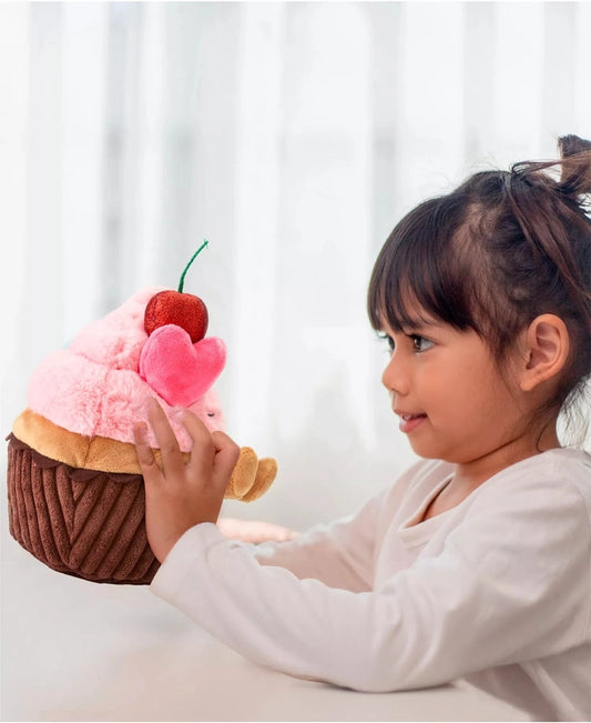 New Geoffrey's Toy Box Dessert Cupcake with Cherry Plush Toy - Kidsy