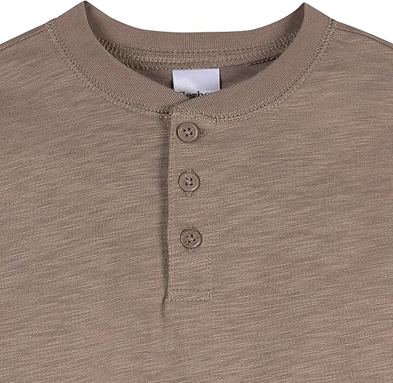 New Gerber Baby Boys' 3 - Pack Long Sleeve Shirts (Green, Blue & Oatmeal) - Kidsy