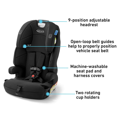 New Graco Tranzitions 3-in-1 Harness Booster Car Seat (Proof Black) - Kidsy
