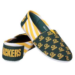 New Green Bay Packers Womens Stripe Canvas Shoe - M - Kidsy