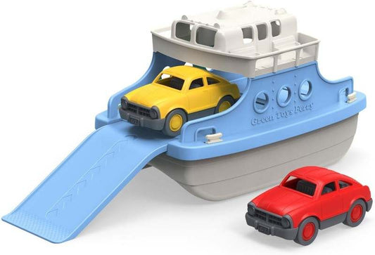 New Green Toys Ferry Boat with Mini Cars Bathtub Toy (Blue/White) - Kidsy