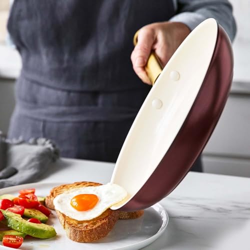 New GreenPan Hard Anodized Healthy Ceramic Nonstick 10" and 12" Frying Pan (Merlot Red/Non - Induction) - Kidsy