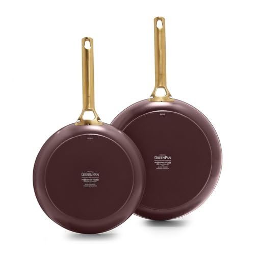New GreenPan Hard Anodized Healthy Ceramic Nonstick 10" and 12" Frying Pan (Merlot Red/Non - Induction) - Kidsy
