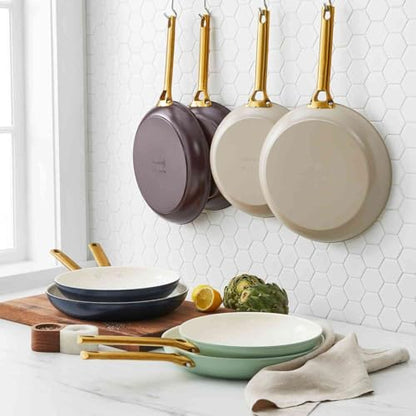 New GreenPan Hard Anodized Healthy Ceramic Nonstick 10" and 12" Frying Pan (Merlot Red/Non - Induction) - Kidsy