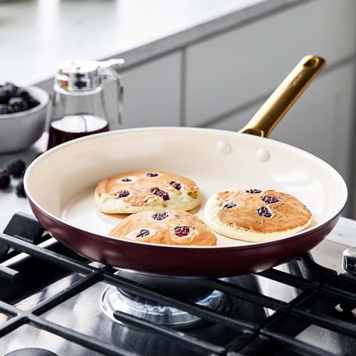 New GreenPan Hard Anodized Healthy Ceramic Nonstick 10" and 12" Frying Pan (Merlot Red/Non - Induction) - Kidsy