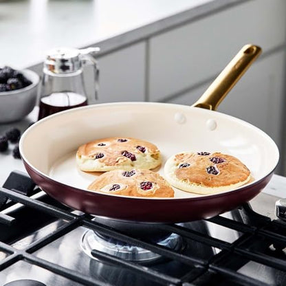 New GreenPan Hard Anodized Healthy Ceramic Nonstick 10" and 12" Frying Pan (Merlot Red/Non - Induction) - Kidsy