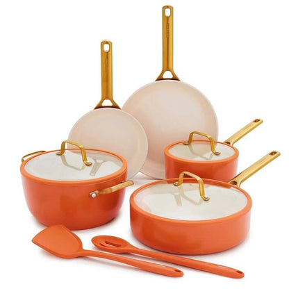 New GreenPan Reserve Pro 10 - Piece Nonstick Cookware Set (Harvest Orange) - Kidsy