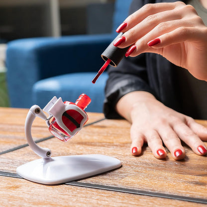New Grip and Tip Nail Polish Bottle Holder - Anti - Spill Tilted Stand (White) - Kidsy
