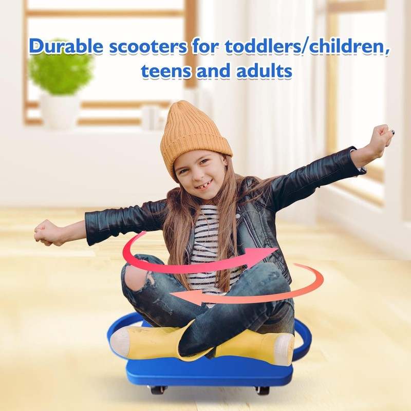 New GSE Games & Sports Expert Gym Floor Scooter Board with Handles Sitting Scooter for Kids (Green) - Kidsy