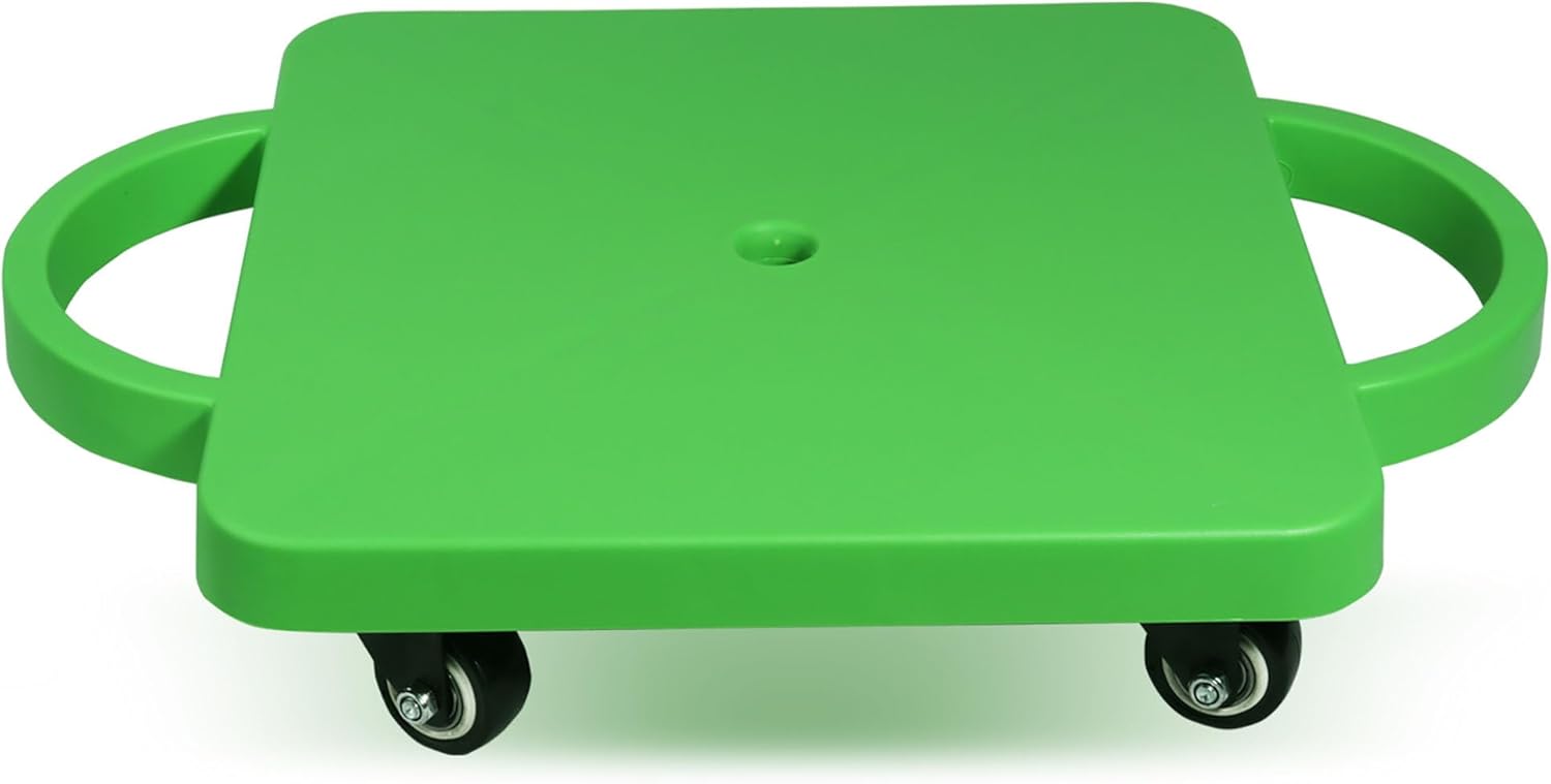 New GSE Games & Sports Expert Gym Floor Scooter Board with Handles Sitting Scooter for Kids (Green) - Kidsy