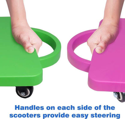 New GSE Games & Sports Expert Gym Floor Scooter Board with Handles Sitting Scooter for Kids (Green) - Kidsy