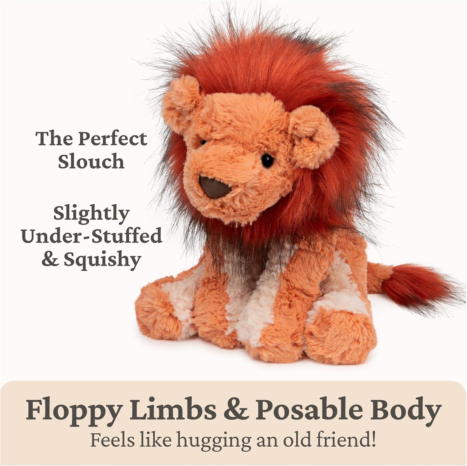 New GUND Cozys Collection Lion Plush Stuffed Animal for Ages 1 and Up (Orange/Red) - Kidsy