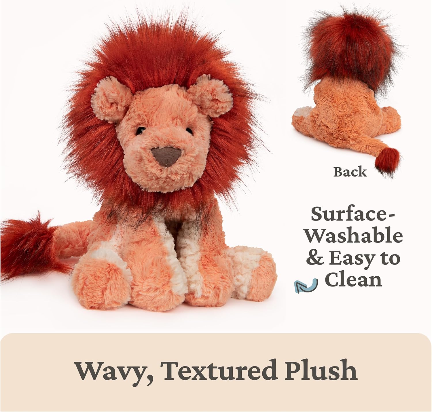 New GUND Cozys Collection Lion Plush Stuffed Animal for Ages 1 and Up (Orange/Red) - Kidsy