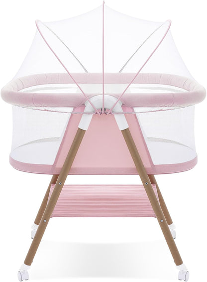 New GYARING Baby Bassinets 3 in1 Baby Crib Portable & Easy to Assemble (Pink) - Kidsy