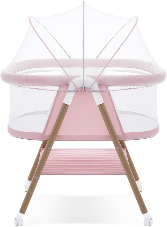 New GYARING Baby Bassinets 3 in1 Baby Crib Portable & Easy to Assemble (Pink) - Kidsy