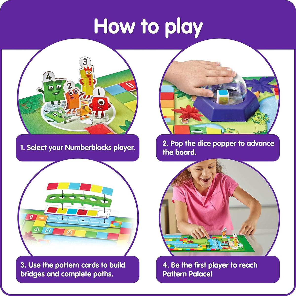 New Hand2mind Numberblocks Race to Pattern Palace! Math Board Game - Kidsy