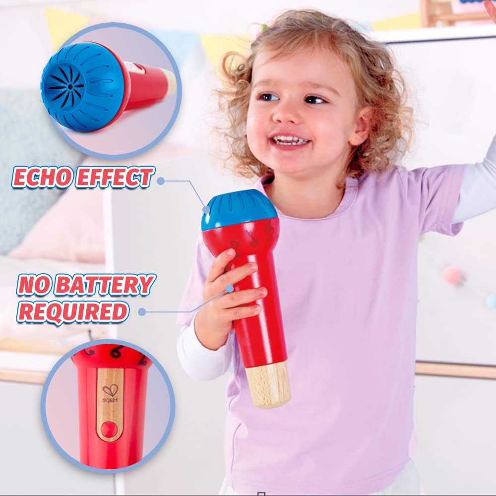 New Hape Mighty Echo Voice Amplifying Microphone Toy (Red) - Kidsy