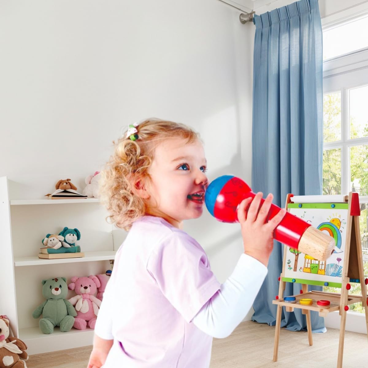 New Hape Mighty Echo Voice Amplifying Microphone Toy (Red) - Kidsy