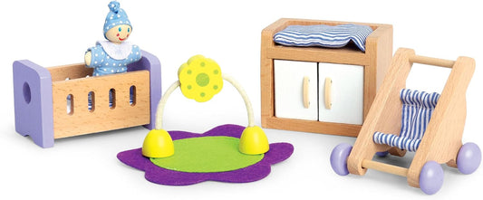 New Hape Wooden Dollhouse Baby’s Room Furniture Set - Kidsy