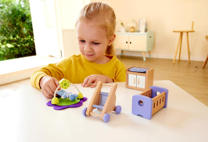 New Hape Wooden Dollhouse Baby’s Room Furniture Set - Kidsy