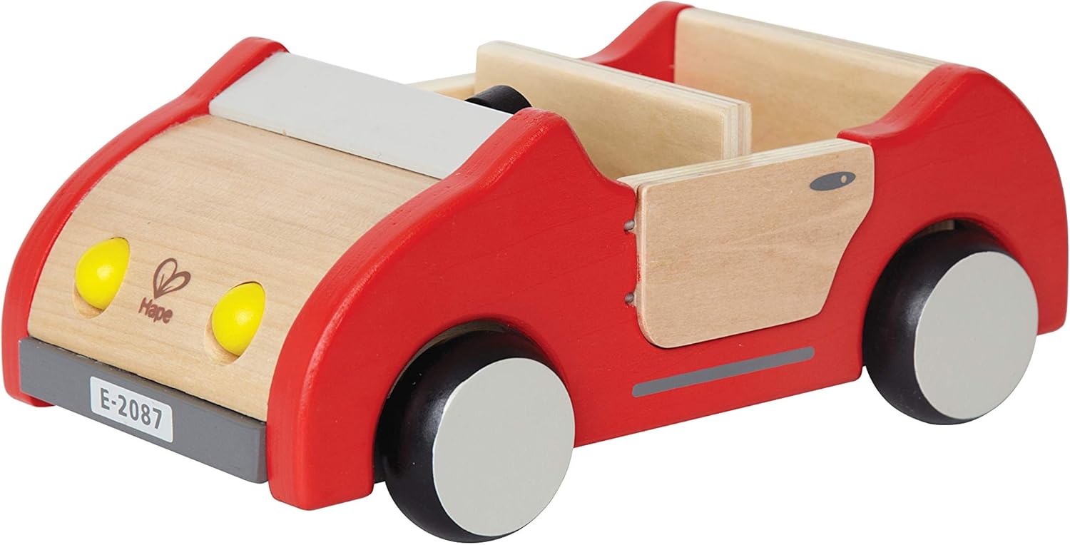 New Hape Wooden Dollhouse Family Car Toy Vehicle (Fits 4 Figures) - Kidsy