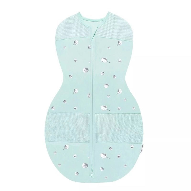New Happiest Baby Sleepea Sack Swaddle Wrap (Teal Stars - Medium) - Kidsy