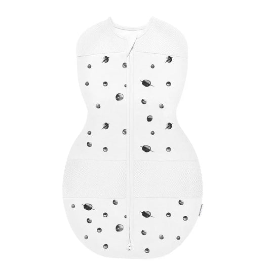 New Happiest Baby Sleepea Sack Swaddle Wrap (White with Black Planets - Small) - Kidsy