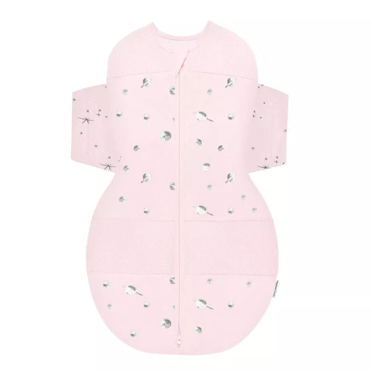 New Happiest Baby SNOO Sack Swaddle Wrap (Pink with Planets Stars on Wings - Small) - Kidsy
