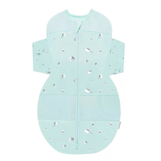 New Happiest Baby SNOO Sack Swaddle Wrap (Teal Planets - Medium) - Kidsy