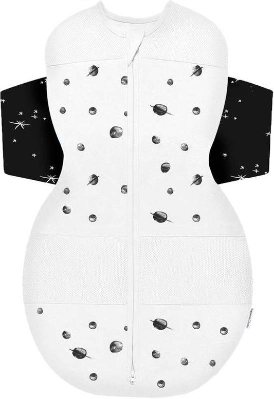 New Happiest Baby SNOO Sleep Sack (Ivory Planets Black Wings - Medium) - Kidsy
